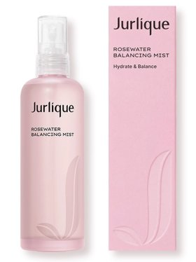 a bottle of Jurlique Rosewater Balancing Mist and its packaging.