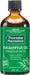 A bottle of eucalyptus oil with a green label and a black cap.