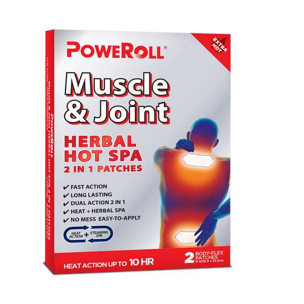 Glimlife Poweroll Muscle & Joint Herbal Hot Spa 2 In 1 Patches 2pcs