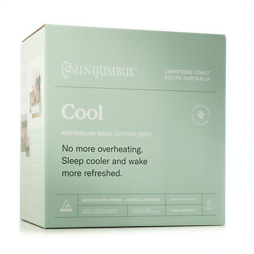 The image is a box for a product called "Cool" from the brand "MINJUMBUK". The box is green and has text and logos on it.