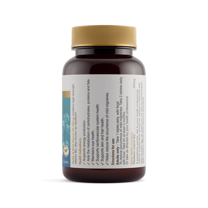 Herbs of Gold Vitamin B2 200mg Herbs of gold
