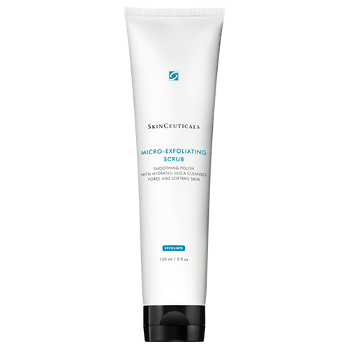 A tube of Skinceuticals Micro-Exfoliating Scrub with Hydrated Sica Cleanses.