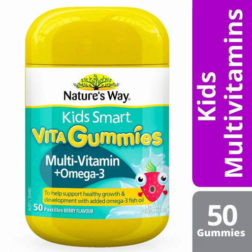 Nature's Way Kids Smart Vita Gummies Multi-Vitamin + Omega 3 50 Pastilles Berry XDaySale