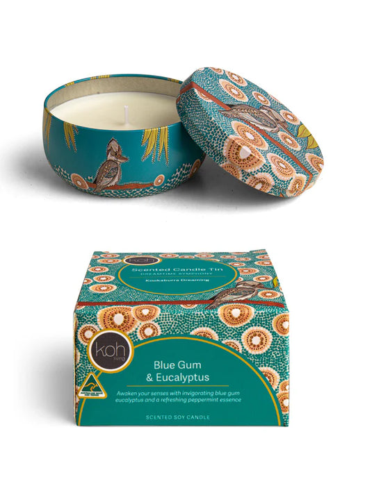 Koh Living Aboriginal Scented Blue Gum Eucalyptus Candle Tin 170g