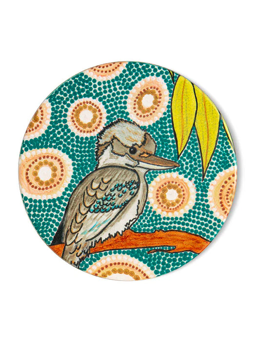 Koh Living Aboriginal Kookaburra Ceramic Coaster