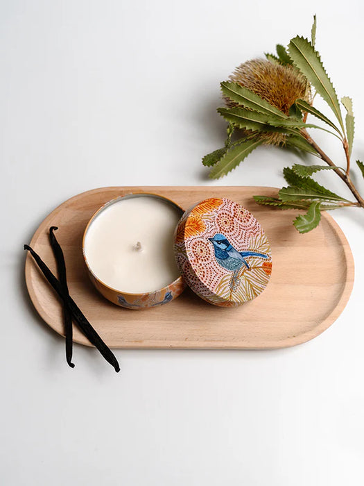 Koh Living Aboriginal Scented Vanilla & Wattleseed Candle Tin 170g