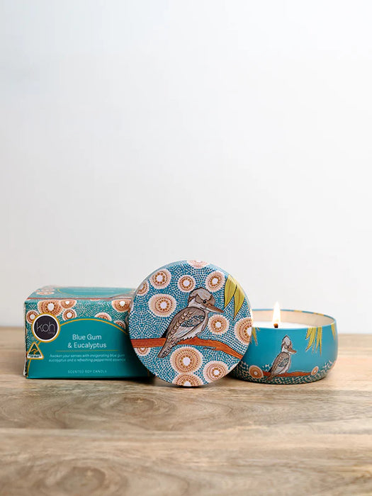 Koh Living Aboriginal Scented Blue Gum Eucalyptus Candle Tin 170g
