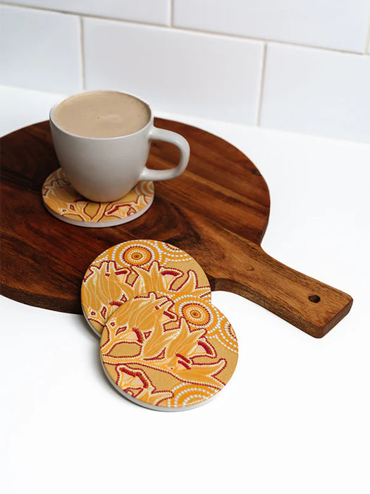 Koh Living Aboriginal Flowering Gum Ceramic Coaster