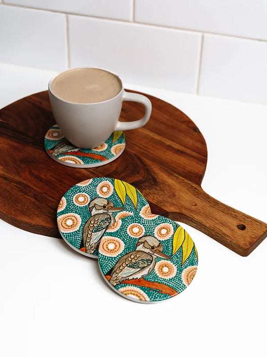Koh Living Aboriginal Kookaburra Ceramic Coaster