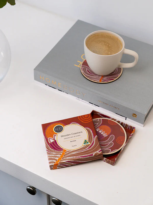 Koh Living Aboriginal Banksia Ceramic Coaster