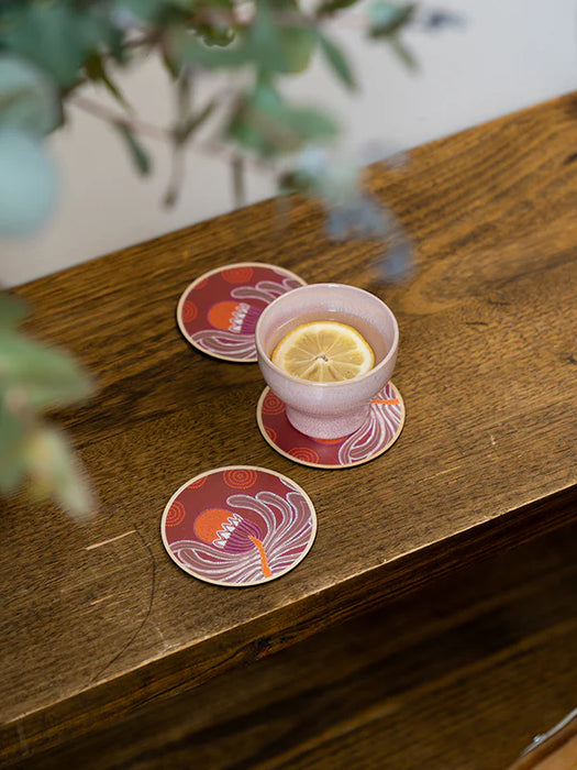 Koh Living Aboriginal Banksia Ceramic Coaster