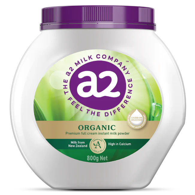 A2 Organic Full Cream Milk Powder Tub 800g