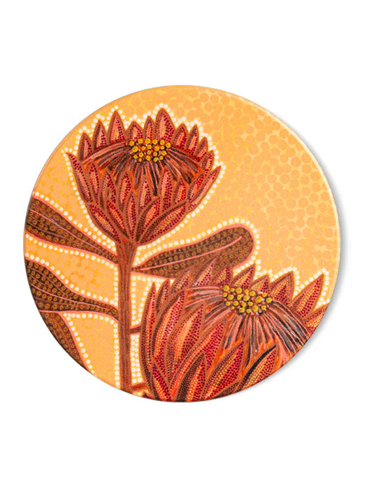 Koh Living Aboriginal Proteas Ceramic Coaster