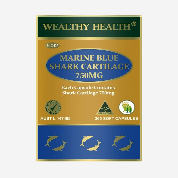 Wealthy Health Marine Blue Shark cartilage 750MG 365Capsules