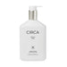 A white pump bottle with a silver cap, containing a hand lotion product named "CIRCA Pear & Lime Hand Lotion".