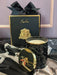 Cote Noire - Herringbone Candle With Scarf - Black & Gold - Red bee Lid - HCG02 Cote Noire