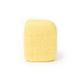A single, yellow, fuzzy object is shown against a white background.