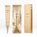 three gold-colored tubes of Eaaron Propolis Eye Cream, with the tubes and their packaging.