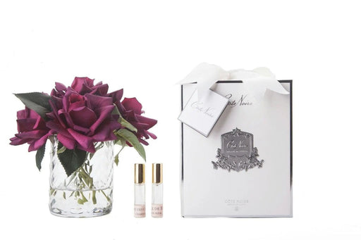 Cote Noire - Herringbone Flower - 5 French Roses - Clear - Carmine Red - HCF24 Cote Noire