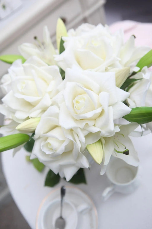 Cote Noire Luxury Lilies & Roses - Ivory White - SILVER Badge - NAVY box - LRL01 Cote Noire