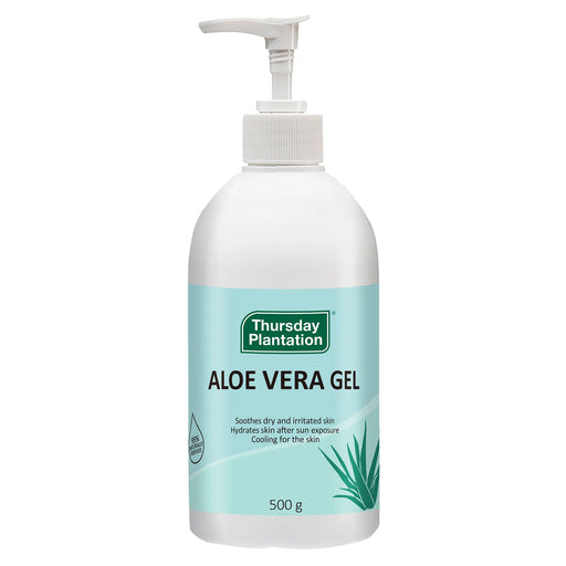 a bottle of aloe vera gel with a pump dispenser.