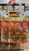 A display of Nucare Macadamia Nut Bar snacks in clear plastic bags, with a clear plastic bag handle attached to the top of the display.