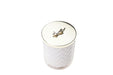 Cote Noire - Herringbone Candle With Scarf - White - Lilly Flower Lid - HCG06 Cote Noire