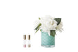 Cote Noire - Herringbone Flower Jade - White Roses - HCF51 Cote Noire
