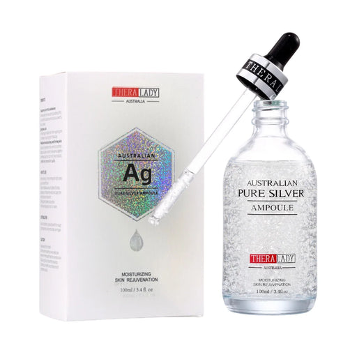 a bottle of Australian Pure Silver Amoule and a box of the product.