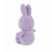 A purple plush bunny toy is sitting on a white background.