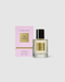 a perfume bottle and its packaging, both of which are pink in color.