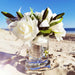 Cote Noire Luxury Lilies & Roses - Ivory White - SILVER Badge - NAVY box - LRL01 Cote Noire