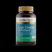 A bottle of liver cleanse and protect supplement with a gold cap.