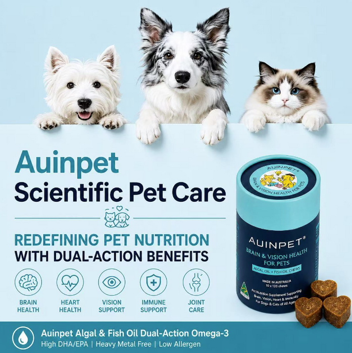 Auinpet BRAIN & VISION HEALTH For Pets - Algal Oil + Fish Oil Chews