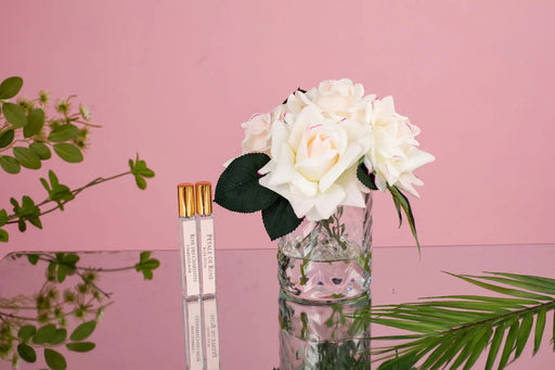 Cote Noire - Herringbone Flower - 5 French Roses - Clear - Pink Blush - HCF32 Cote Noire