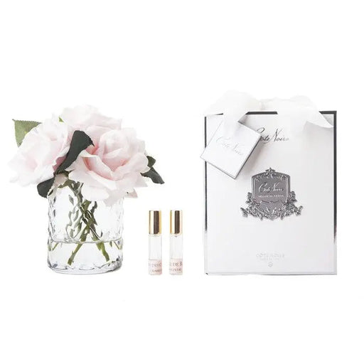 Cote Noire Herringbone Flower - 5 French Roses - Clear - French Pink HCF33 Cote Noire