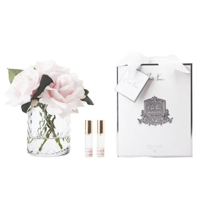 Cote Noire Herringbone Flower - 5 French Roses - Clear - French Pink HCF33 Cote Noire