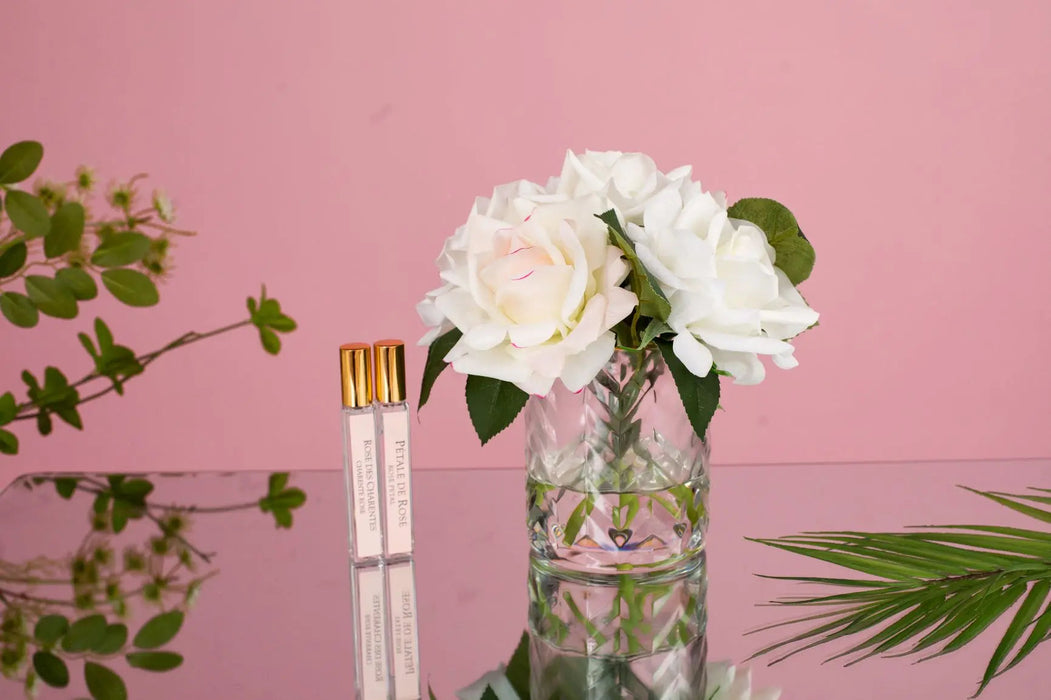 Cote Noire - Herringbone Flower - Blush & White Roses - Clear - HCF07 Cote Noire