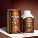 two bottles of Propolis capsules, one standing upright and the other lying on its side, both with a brown and gold color scheme.