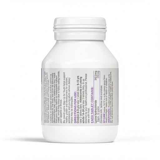 a white bottle with a label that contains text and instructions.
