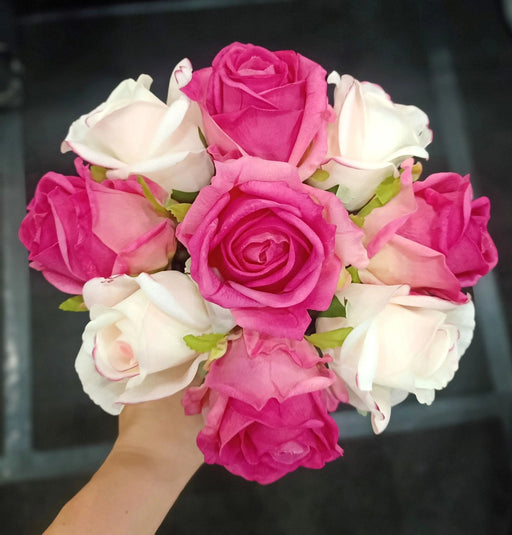Cote Noire Premium Rose Bud Bouquet - Mixed Magenta & Blush - Dark Glass - MBG01 Cote Noire