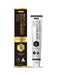 a toothpaste tube and its packaging, both of which are black and white.