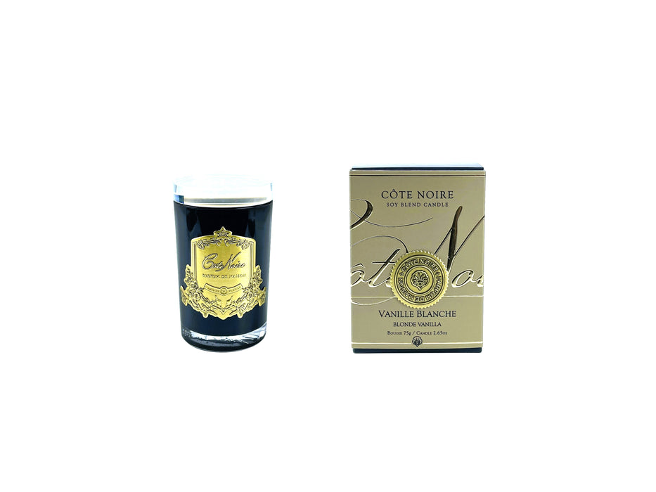 Cote Noire Candles - Dark Vessel with Gold Badge - Blonde Vanilla