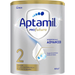 A can of Aptamil Pro Futura, a powdered infant formula, with the product number and nutritional information displayed.