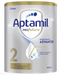 A can of Aptamil Pro Futura, a powdered infant formula, with a focus on its scientifically advanced quality.