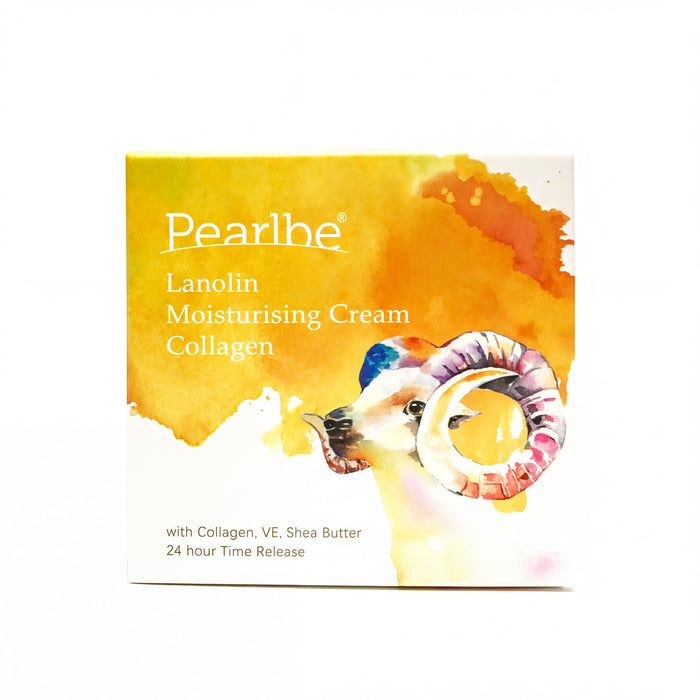 The image is a product packaging for a collagen-based moisturising cream.