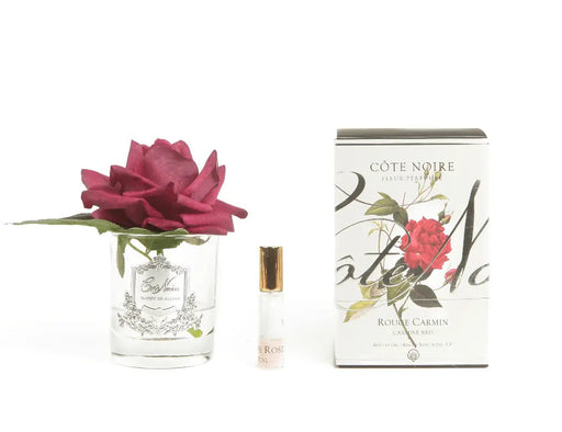 Cote Noire Perfumed Natural Touch Single Rose - Clear - Carmine Red - GMR04 Cote Noire