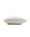 A single white pillow against a white background.