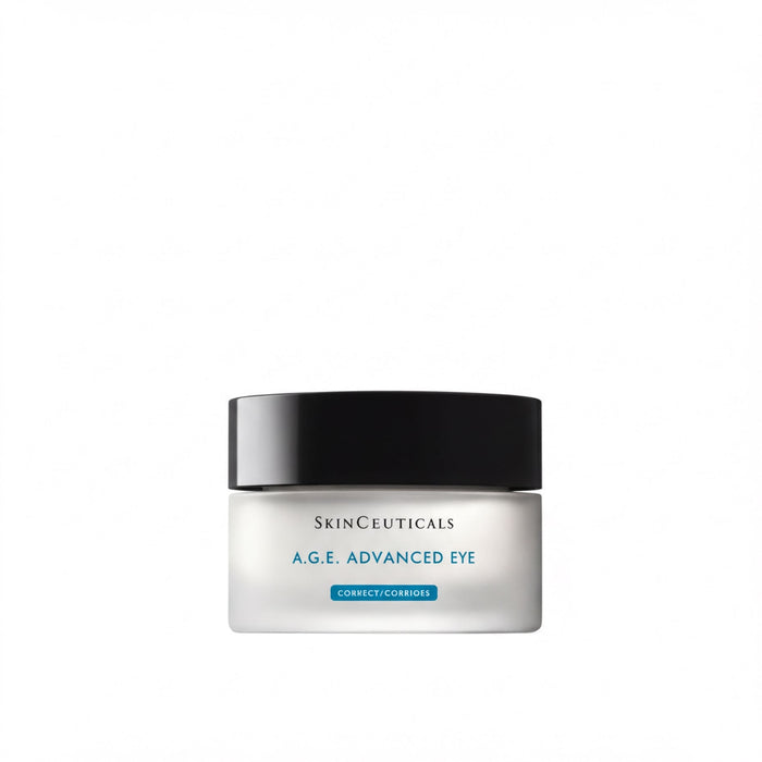 A jar of SkinCeuticals A.G.E. Advanced Eye Corrector cream.