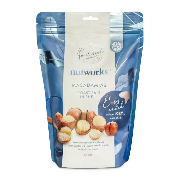 Nutworks Macadamias Roast Salt in Shell 500g